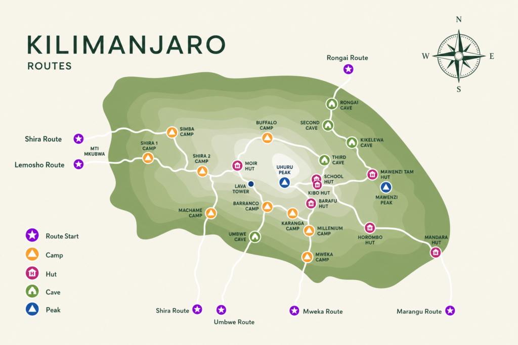 Mount Kilimanjaro Map