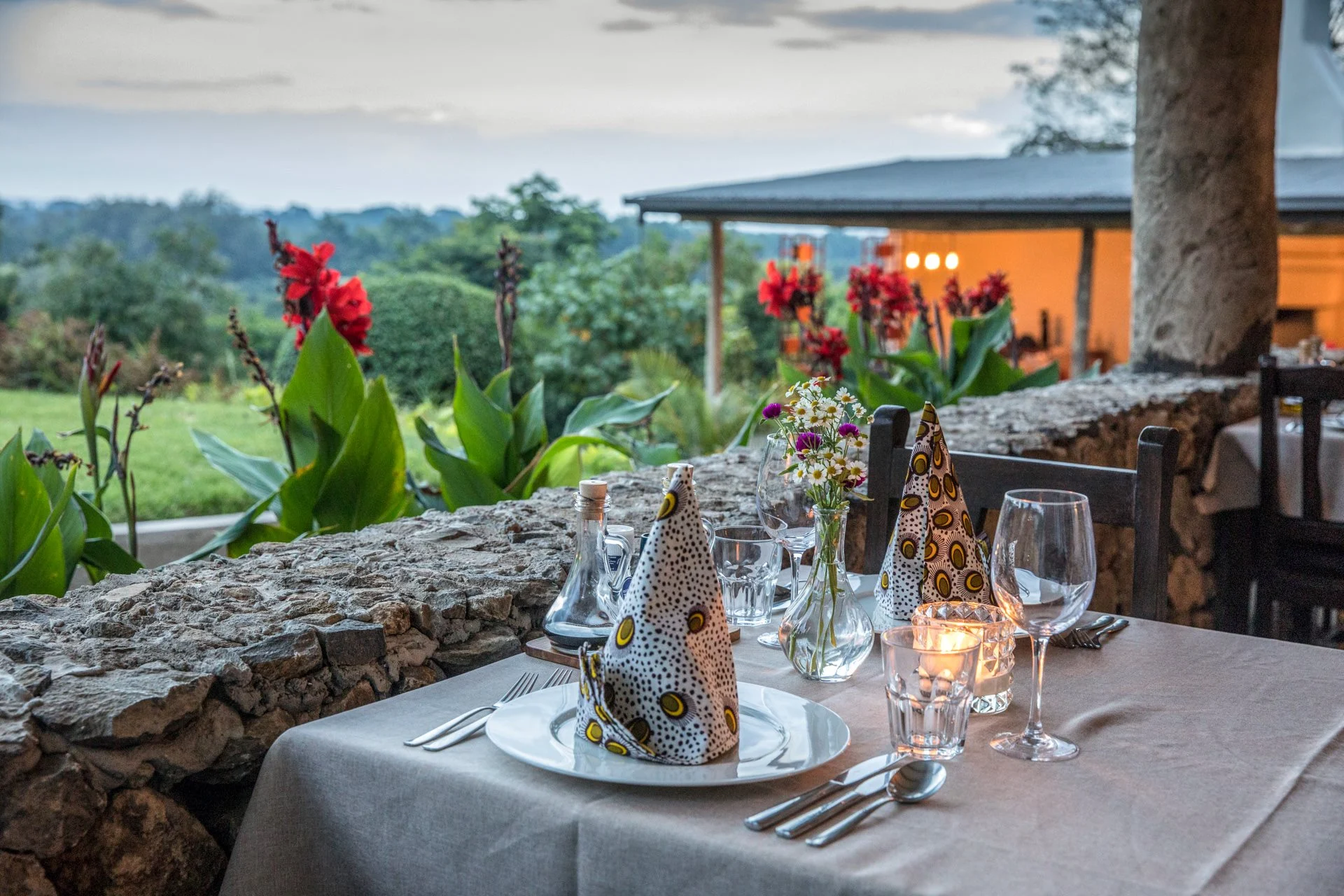 Arusha Villa Karamu Coffee Estate dining area serving fresh local cuisine